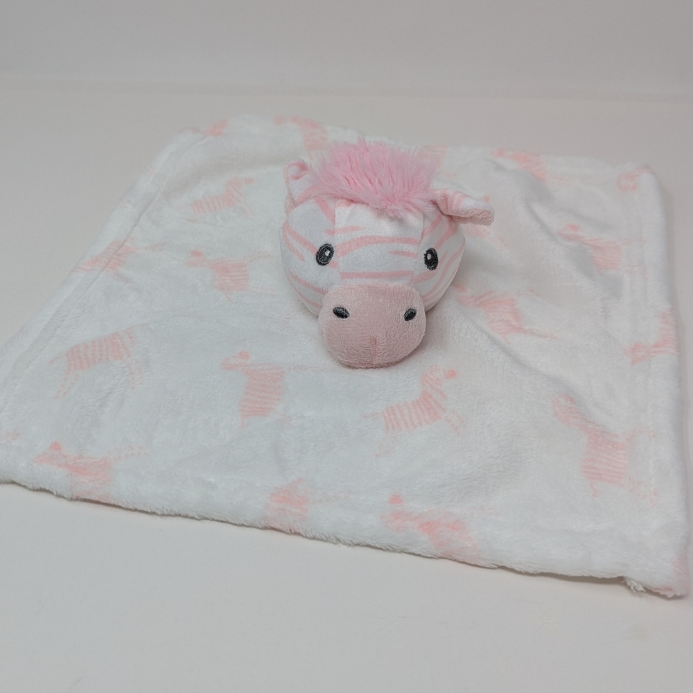 Pink Zebra Lovey Baby Security Blanket Lila & Jack